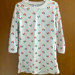 Old Navy 4T White Dress w/ Rainbow Hearts